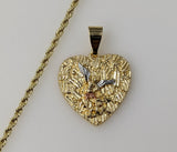 Gold-plated rope and braided 2mm chain Archangel Saint Michael necklace.