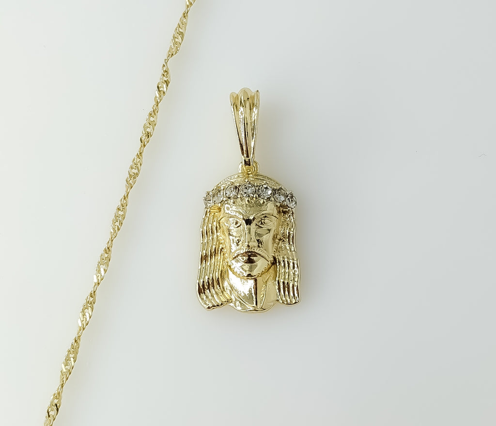 Plated Jesus 14K Twist Chain Necklace
