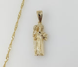 Plated Small Saint Benedict 14K Twist Chain Necklace