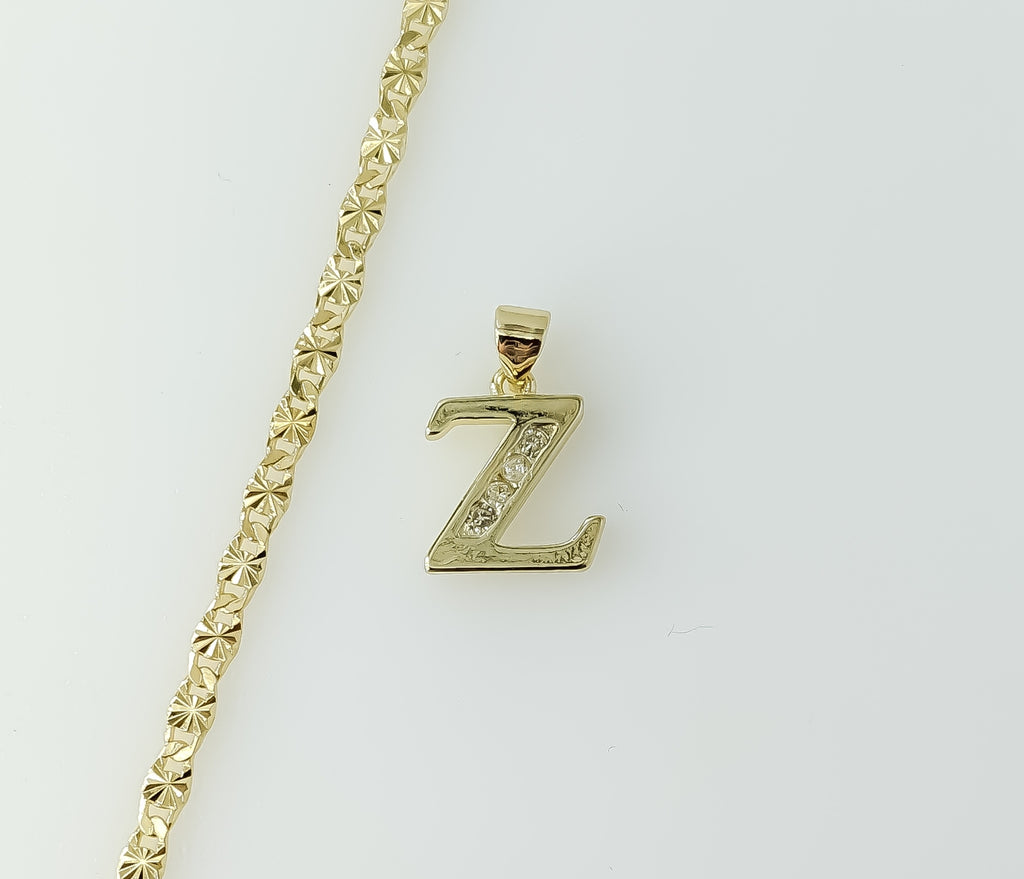 Plated Dainty Letter "Z" 3mm Star Chain Necklace