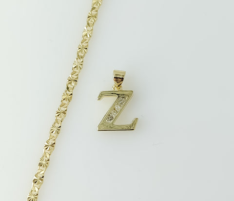 Plated Dainty Letter "Z" 3mm Star Chain Necklace