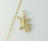 Gold plated small chain necklace featuring an archangel Saint Michael pendant.

Gold plated chain necklace with an archa