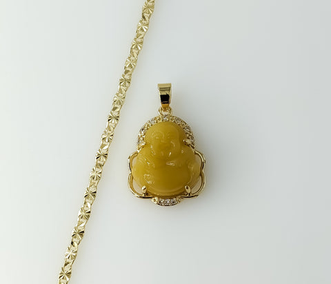 Plated Dainty Buddha 3mm Star Chain Necklace