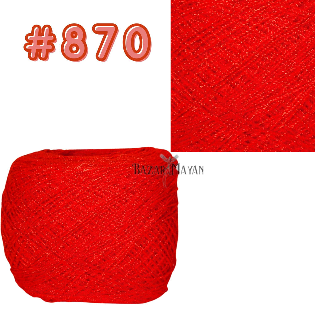 Red 100g Crystal Crochet Mexican Yarn Thread -Hilo Estambre Cristal #870