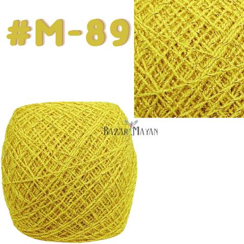 Yellow 100g Crystal Glitter Crochet Mexican Yarn Hilo Estambre Cristal Brillo #M-89