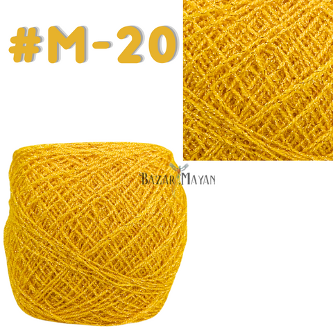 Yellow 100g Crystal Glitter Crochet Mexican Yarn Hilo Estambre Cristal Brillo #M-20