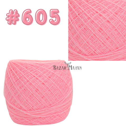 Pink 100g Crystal Crochet Mexican Yarn Thread -Hilo Estambre Cristal #605