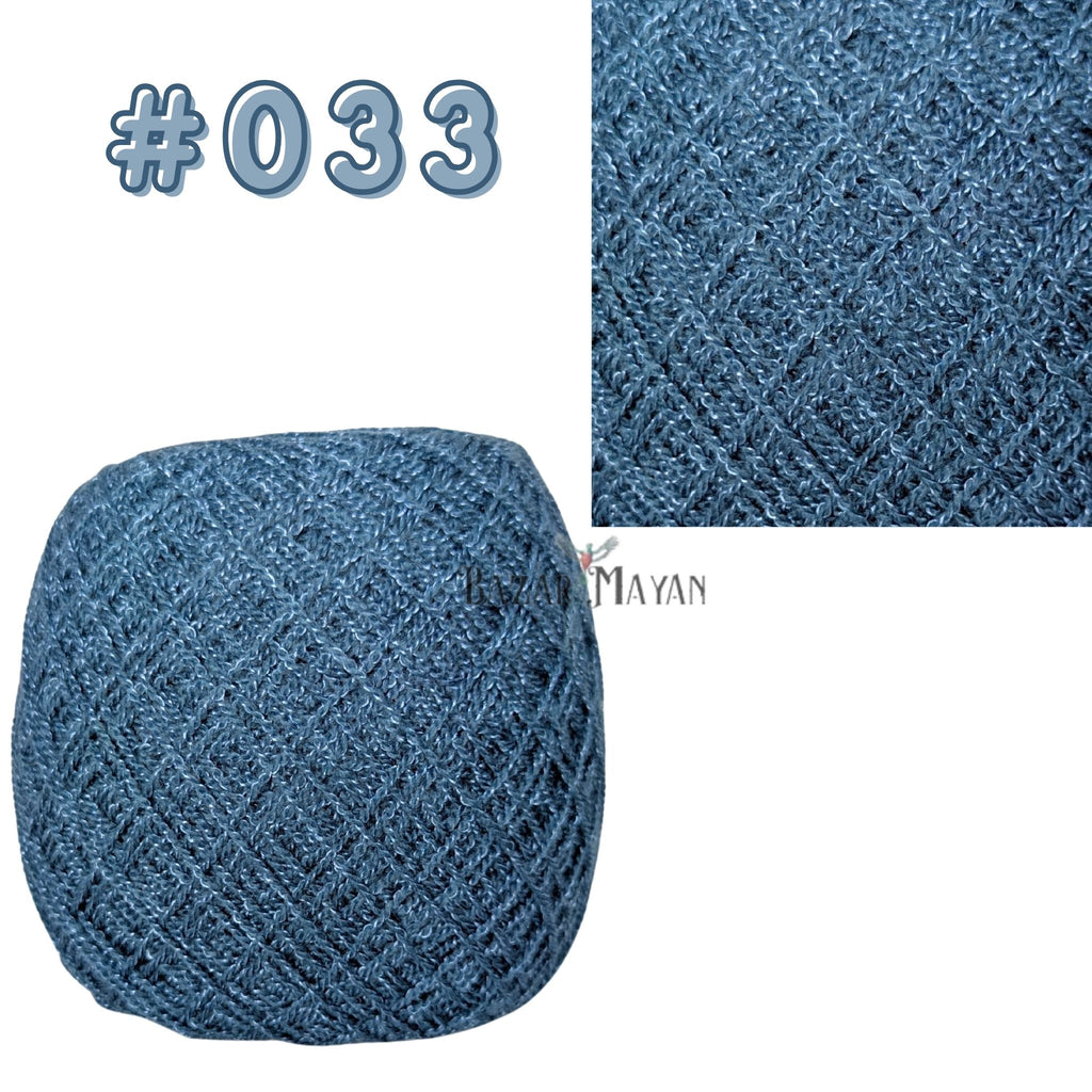 Blue 100g Crystal Crochet Mexican Yarn Thread -Hilo Estambre Cristal #033