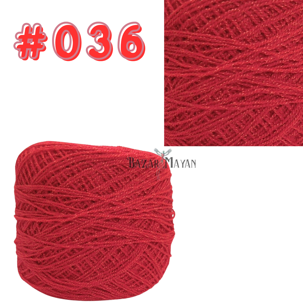 Red 100g Crystal Crochet Mexican Yarn Thread -Hilo Estambre Cristal #036