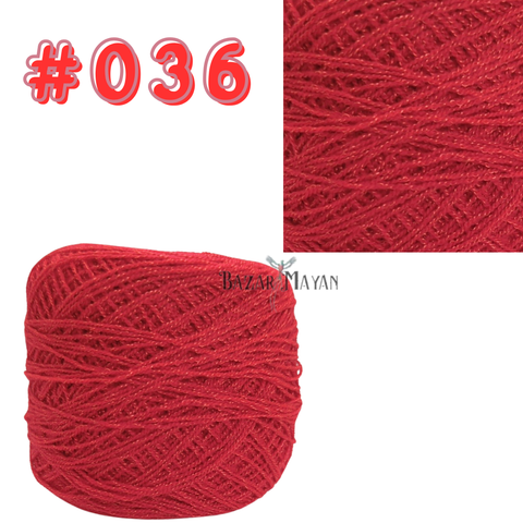 Red 100g Crystal Crochet Mexican Yarn Thread -Hilo Estambre Cristal #036
