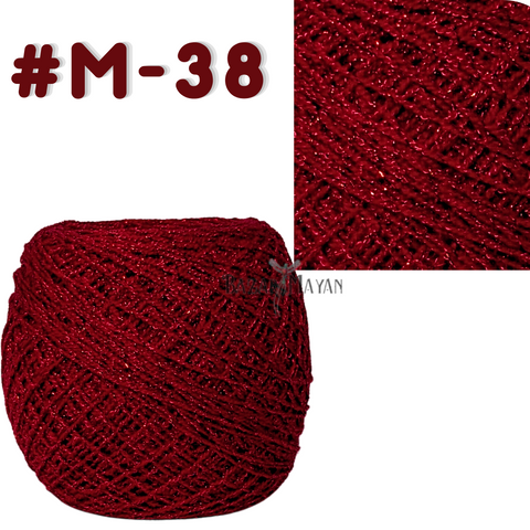 Red 100g Crystal Glitter Crochet Mexican Yarn Hilo Estambre Cristal Brillo #M-38