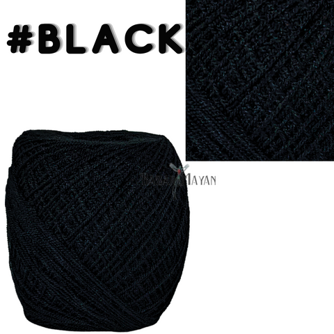 Black 100g Crystal Crochet Mexican Yarn Thread - Hilo Estambre Cristal