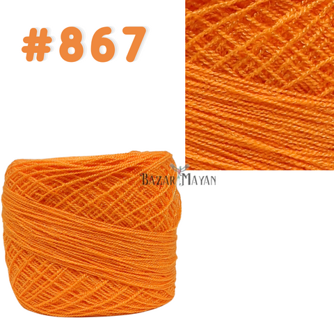 Orange 100g Crystal Crochet Mexican Yarn Thread -Hilo Estambre Cristal #867