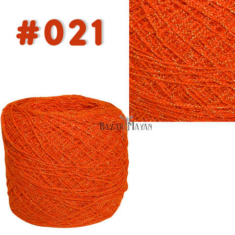 Orange 100g Crystal Crochet Mexican Yarn Thread -Hilo Estambre Cristal #021
