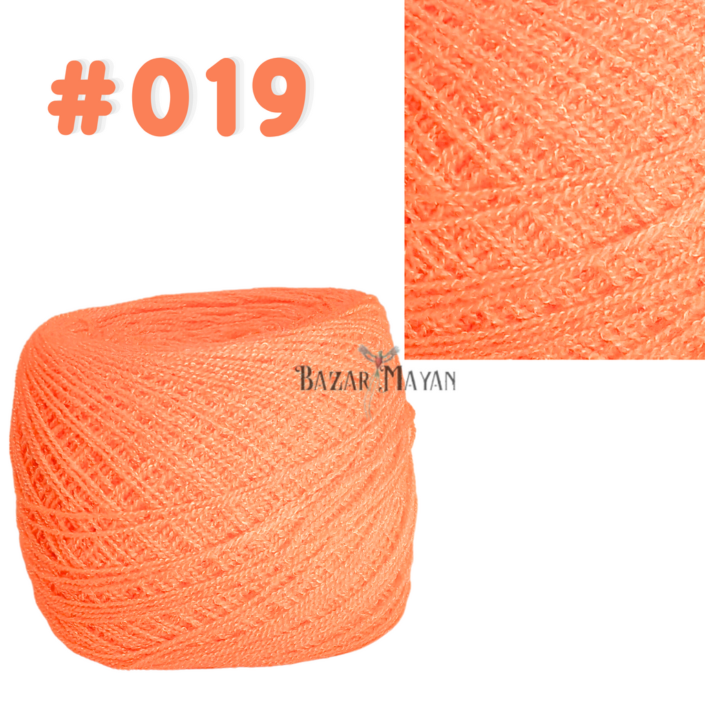 Orange 100g Crystal Crochet Mexican Yarn Thread -Hilo Estambre Cristal #019