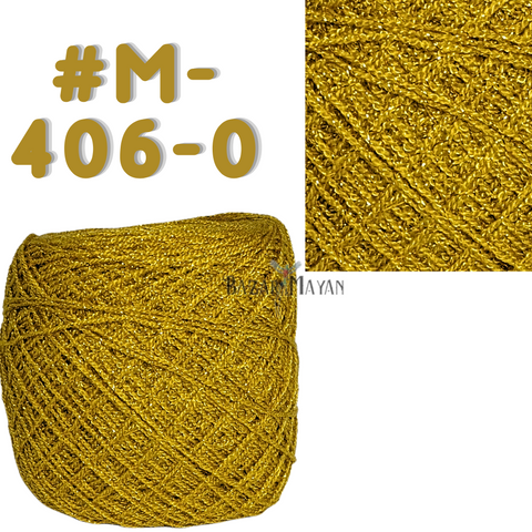 Gold 100g Crystal Glitter Crochet Mexican Yarn Hilo Estambre Cristal Brillo #M-406-0