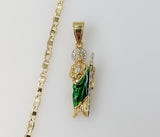 Plated Small Multicolor Saint Jude 3mm Flat Mariner Anchor Chain Necklace