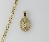 Plated Dainty Virgin Mary 3mm Star Chain Necklace