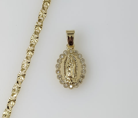 Plated Dainty Virgin Mary 3mm Star Chain Necklace