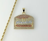 Plated Tri-Color Blinged The Last Supper 4mm Rope/Braided Chain Necklace