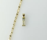 Plated Dainty Letter "I" 3mm Flat Mariner Anchor Chain Necklace