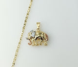 Gold-plated mariner anchor chain necklace with tri-color elephant detail
Gold-plated flat mariner anchor chain necklace