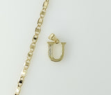 A 3mm anchor chain necklace in silver-plated metal with a flat mariner style.