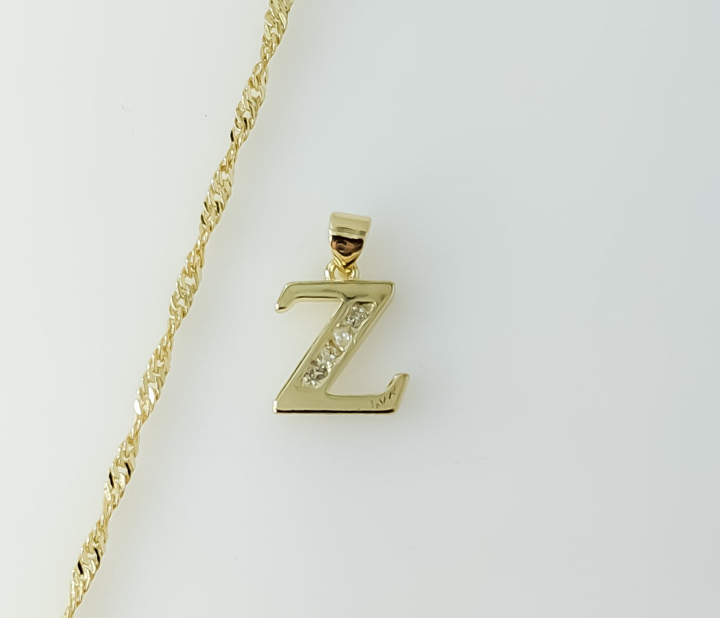 Plated Dainty Letter "Z" 14K Twist Chain Necklace
