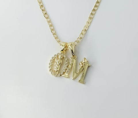 14K gold plated double pendants Saint Jude necklace on 3mm Cuban chain jewelry.

Gold plated Saint Jude double pendants