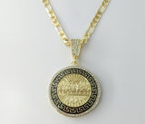 Gold Plated Figaro chain necklace with 6mm links and The Last Supper charm.

Gold Plated 6mm Figaro chain necklace featu