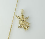 Gold plated 14K twist chain necklace featuring Saint Michael design.

Gold plated 14K twisted chain necklace with Archan
