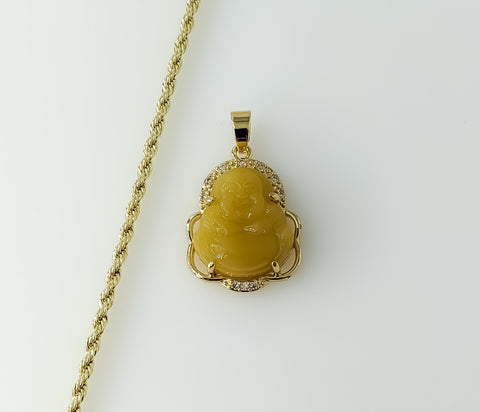 Plated Dainty Buddha 2mm Rope/Braided Chain Necklace