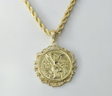 Gold plated double sided braided rope chain necklace with intricate design
Gold plated braided rope chain necklace with