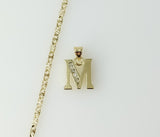 Plated Dainty Letter "M" 2.5mm Star Chain Necklace