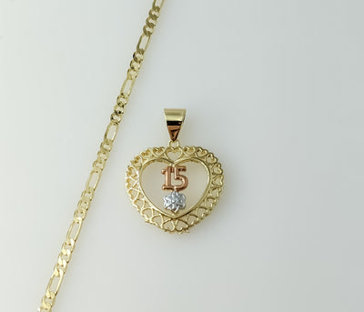 Plated Tri-Color Heart 
