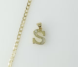 Gold plated 14K Cuban chain necklace featuring a dainty letter S pendant.

Gold plated 14K chain necklace with a delicat