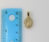 Letter "C" Dainty Virgin Mary Double Pendant 3mm Flat Mariner Chain Necklace