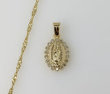 Plated Dainty Virgin Mary 14K Twist Chain Necklace