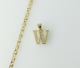 Plated Dainty Letter "W" 3mm Star Chain Necklace