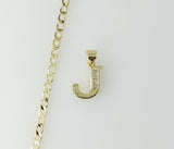 Plated Dainty Letter "J" 14K 3mm Cuban Chain Necklace