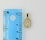 Plated Dainty Letter "C" Saint Jude Double Pendants 3mm Figaro Chain Necklace