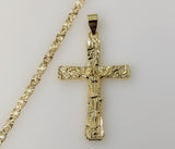 Affordable Men Nugget Design Jesus Crucifix Cross Plated 4mm Star Chain Necklace