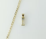Plated Dainty Letter "I" 14K 3mm Cuban Chain Necklace