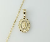 Trendy "Mis 15 Años" Blessed Virgin Mary Plated 2.5mm Star Chain Necklace