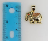 Plated Tri-Color Elephant 3mm Figaro Chain Necklace