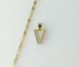 Plated Dainty Letter "V" 2mm Star Solid Chain Necklace