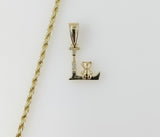 Plated Dainty Letter "L" 2mm Rope/Braided Chain Necklace