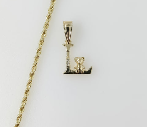 Plated Dainty Letter "L" 2mm Rope/Braided Chain Necklace