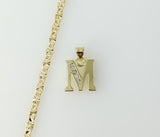 Plated Dainty Letter "M" 3mm Star Chain Necklace