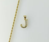 Plated Dainty Letter "J" 2mm Rope/Braided Chain Necklace